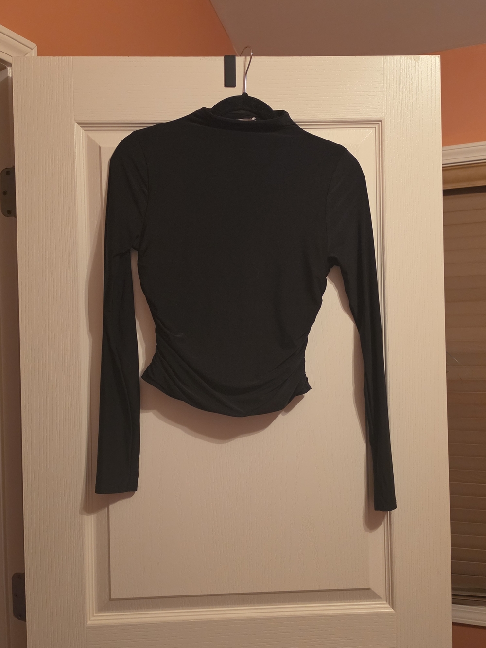 Moa Moa Black Long Sleeve Mock Neck Top